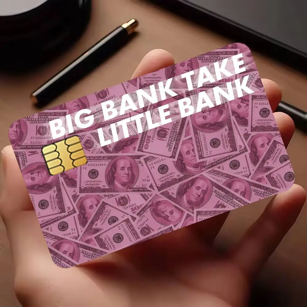 Big Bank Take Little Bank Credit Card Public Transportation Cards Protective Sticker Waterproof Card Face Decoration 4PCS