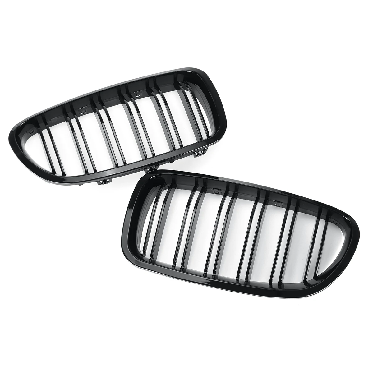 Glanzend Zwart Front Nier Dubbele Slat Grill Grille Voor BMW 5 Serie F10 F11 F18 2010-2017 Dual lijn Racing Grills