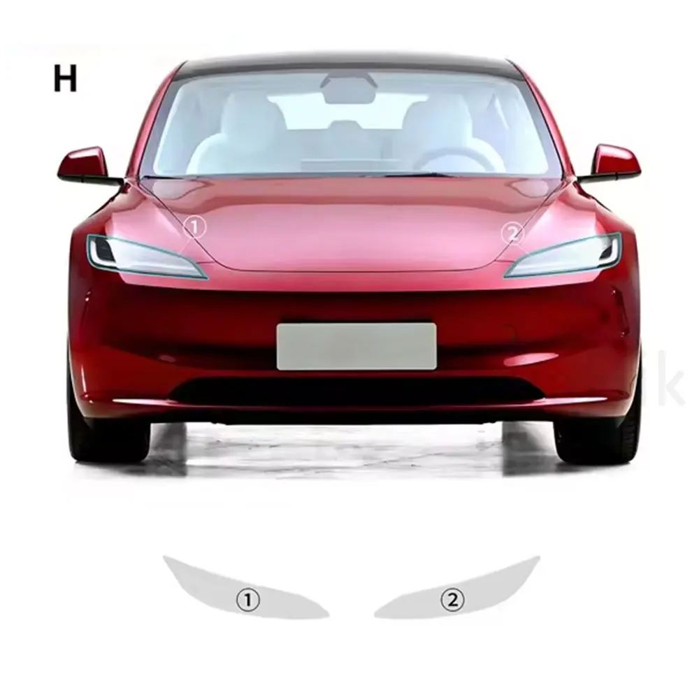 

PPF External Decoration Self Healing Invisible Headlights Wrap Precut Paint Protection Film for Tesla Model 3 Highland 2024 TPU