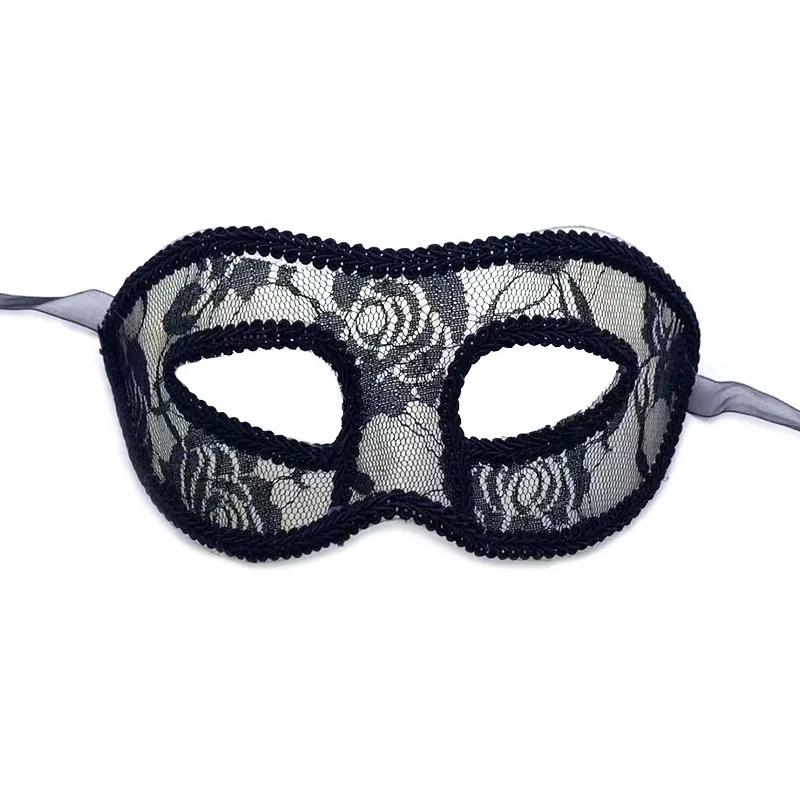 Women Sexy Translucent Lace Mask with Gauze Flower Half-Face Eye Cover for Masquerade Party Halloween Nightclub Dress Up