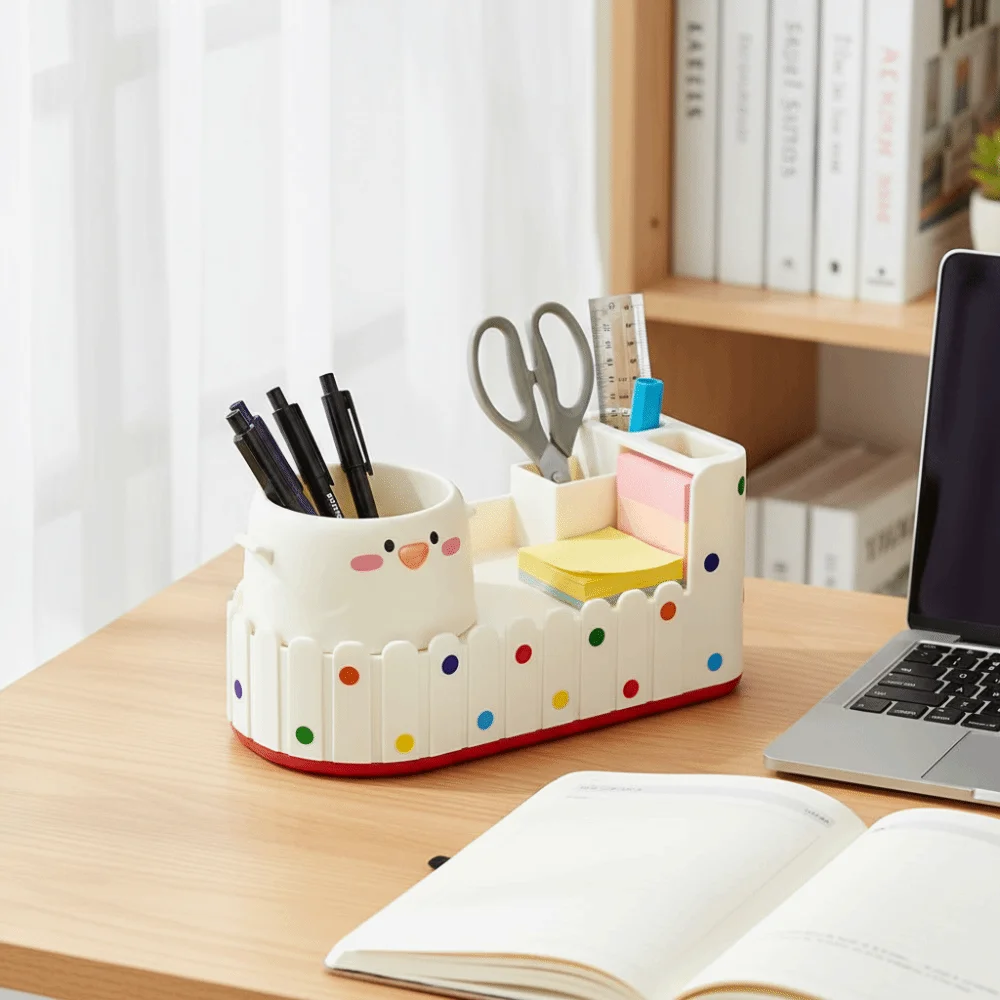 Large Capacity Pen Holder Multifunctional Stationery Storage Desk Organizer Multiple Compartments Desktop Organizer Home Office