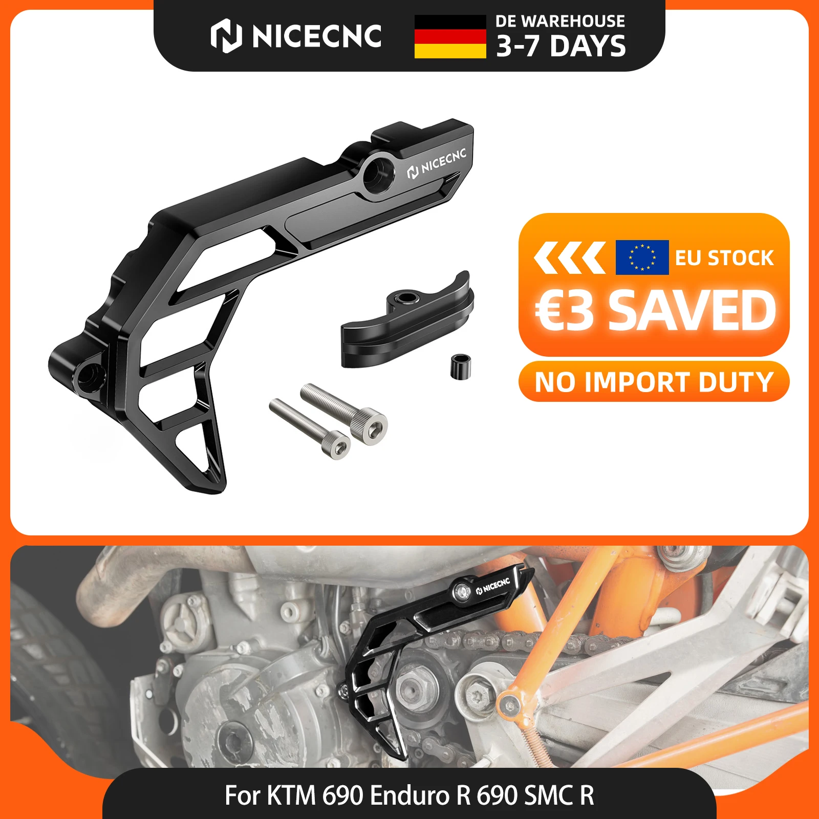 (EU-Lager) NICECNC Für KTM 690 Enduro R 690 SMC R 2009-2025 Kettenschutz für Husqvarna 701 Enduro GasGas 700