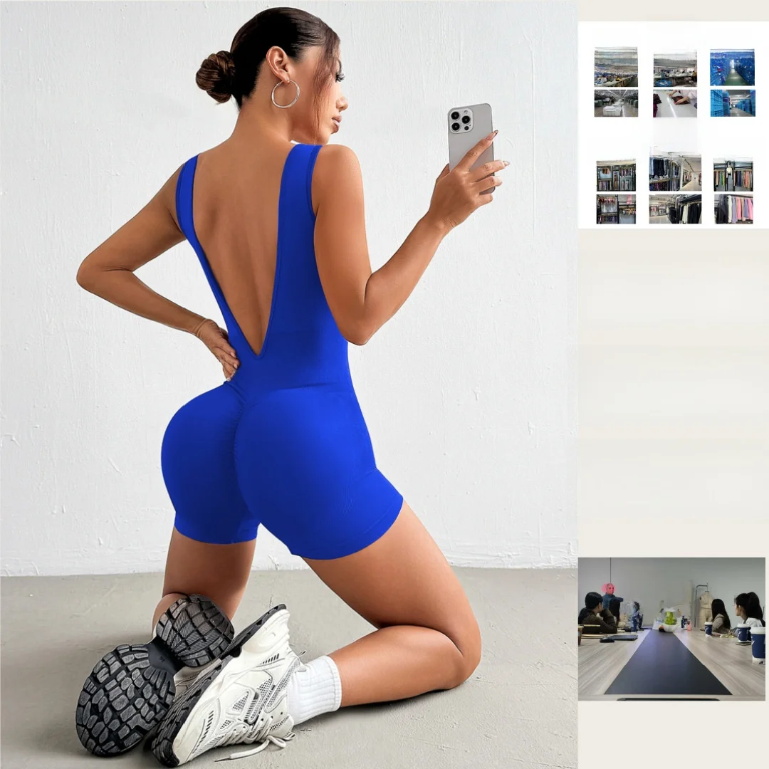 

Women's Fitn Bodysuit a ort Yoga Suit Deep V Waist Sports Wear TING Summer 2025 No Chest Pad