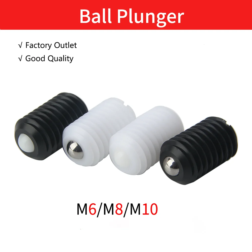 QB424 High Quality Bead Screw Resin Body Ball Head Plunger External Thread With Slotted Plastic Spring Positioning Bead