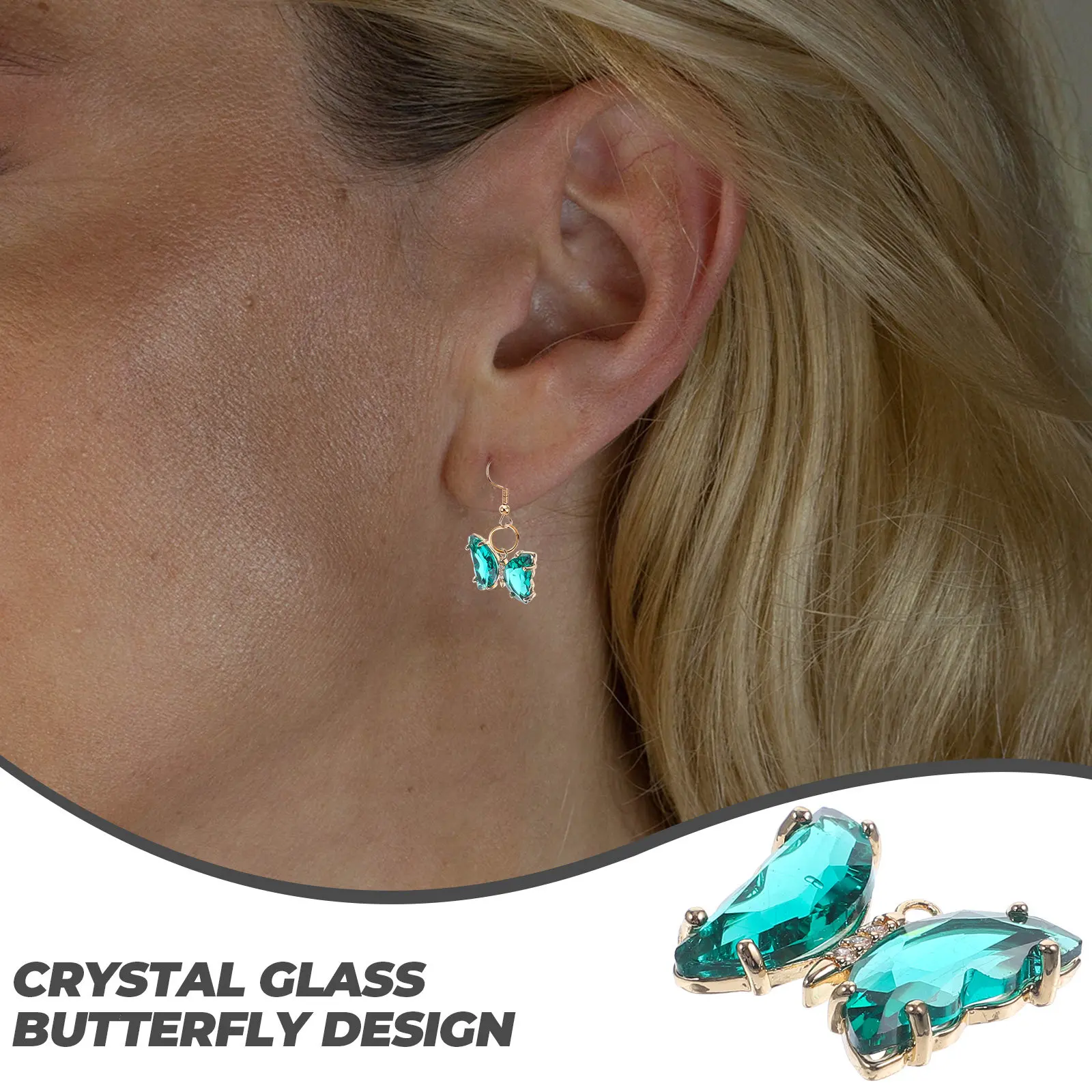 

10Pcs Crystal Glass Butterfly Pendant Charms Decorative Smooth Surface for DIY Necklace Keychain Jewelry Making Crafts