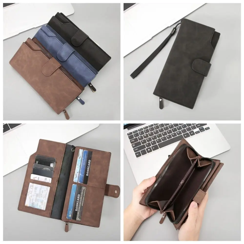 

Simple PU Men Long Wallet Hasp Large Capacity Business Wallet Phone Pocket Coin Purse Card Holder Gift