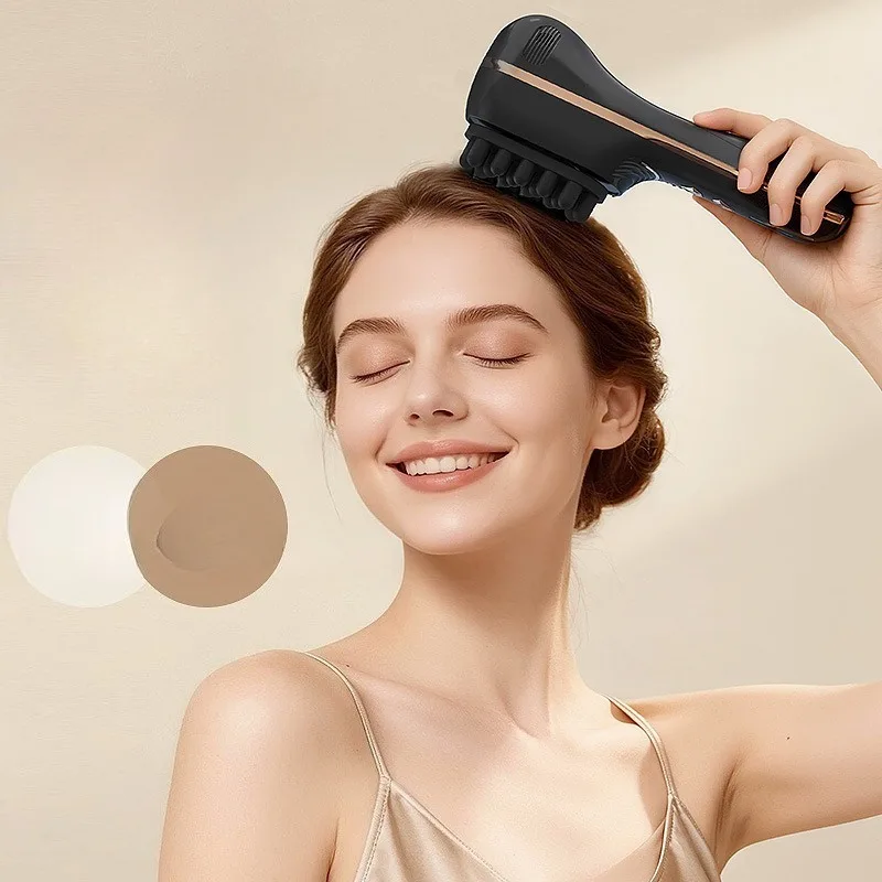 Electric Scalp Massager Comb 5 Speed Dual Silicone Head High Frequency Vibration Anti Hair Loss Growth Therapy Tool