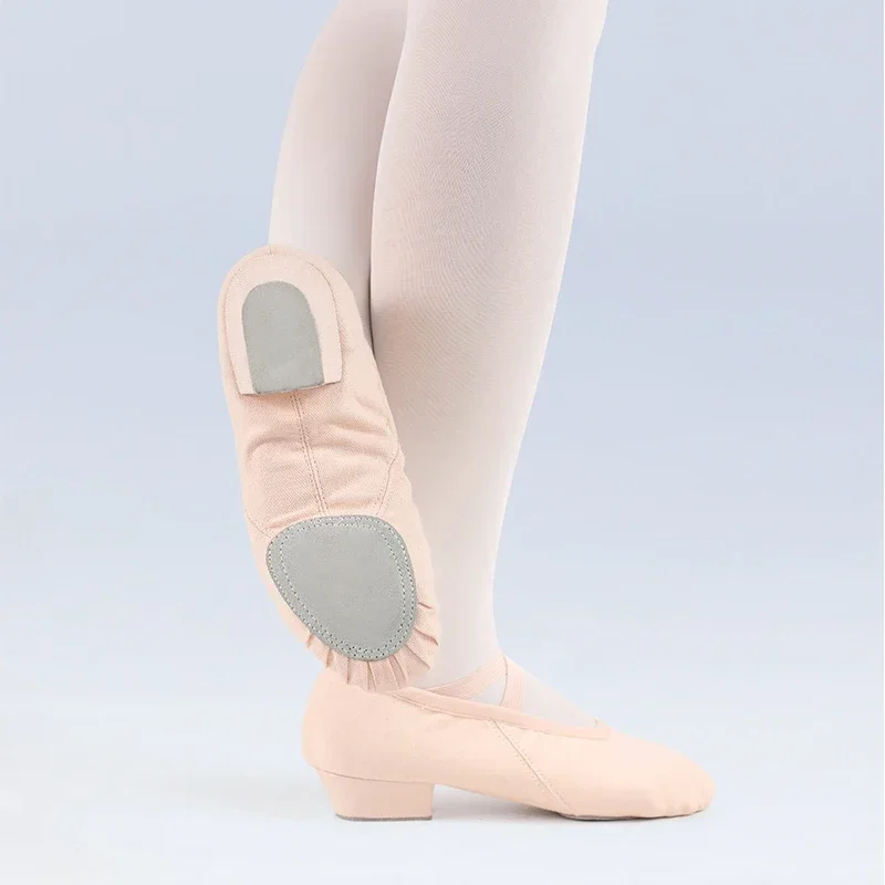 أحذية رقص باليه احترافية للنساء والفتيات بكعب منخفض أحذية رقص قماشية للمعلم لفصل الرقص
