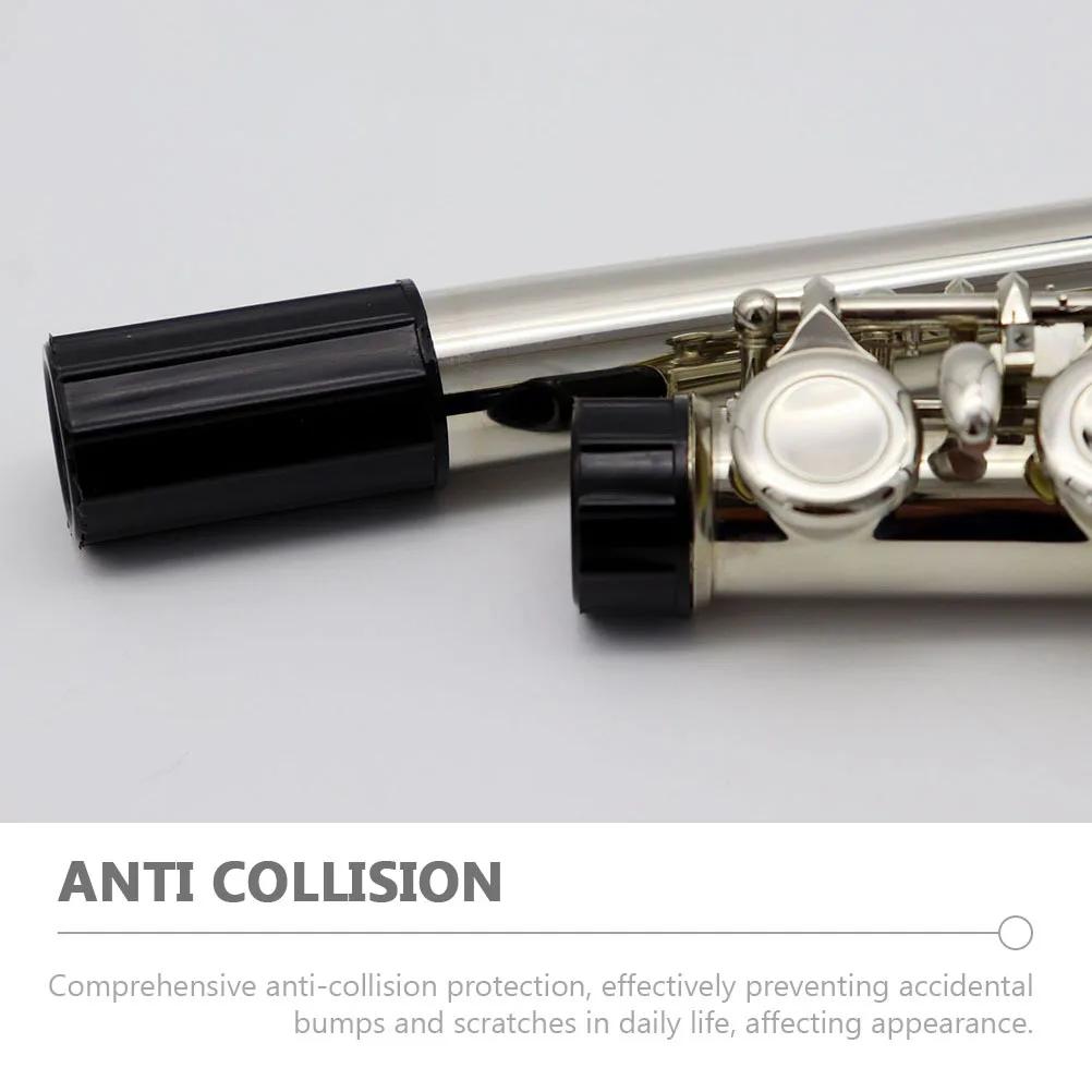 5 set di coperture protettive per flauto Nero Stile semplice Durevole Protezione portatile Interfaccia protettiva per strumento musicale