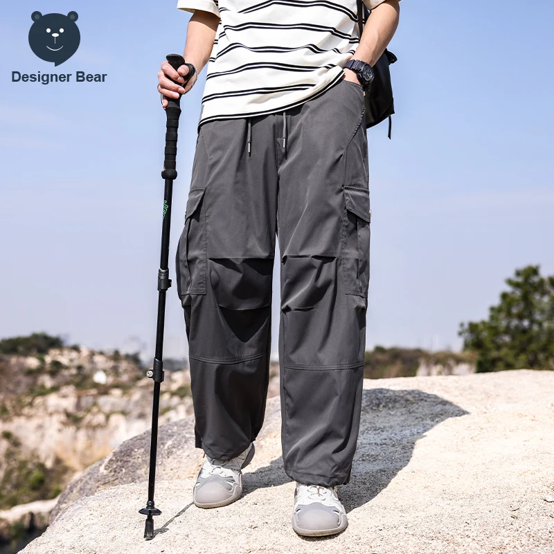 Pantalones Cargo Holgados de Marca para Hombre, Primavera-Verano, Pantalones Casuales de Trabajo, Pantalones Tácticos Color Caqui, Overoles de Pesca para Hombre