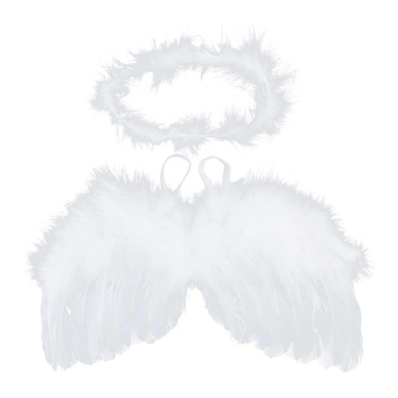 J15U 2Pcs Newborn Photography Props Angel Wing Baby White Angel Wing Headband