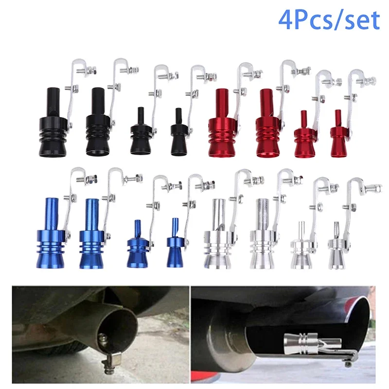 

4Pcs Universal Car Turbo Sound Whistle Muffler Exhaust Pipe Whistle Fake Simulator Whistler For Vehicle Car Styling