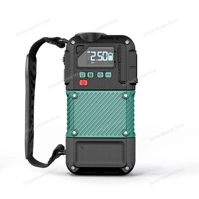 

Портативный автомобильный беспроводной воздушный насос, автомобильные шины, автомобильный воздушный насос, измерение давления, встроенный аварийный запуск и запуск