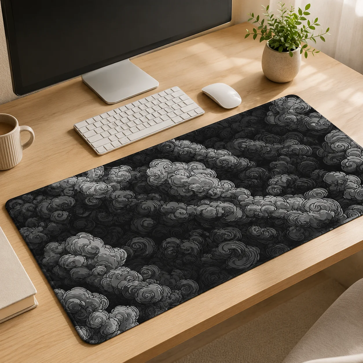 Mouse Pad Black Clouds HD Large Home Mousepad XXL Mechanical Keyboard Pad Office Non-Slip Natural Rubber Mouse Mats