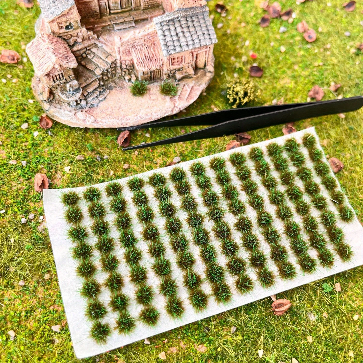60pcs Static Grass Bushy Tufts Lowland Shrubs Tuft Terrain Kits for Diy Modeling Railroad Scenery Wargame Layout Bases Dioramas