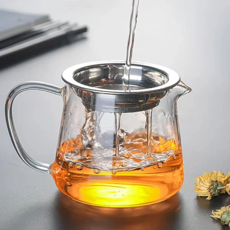 

Heat Resistant Clear Glass Teapot Fair Cup with Handle Cha Hai Handmade Kung Fu Puer Tea Cups Gongdao Mug Tea Maker Teaware