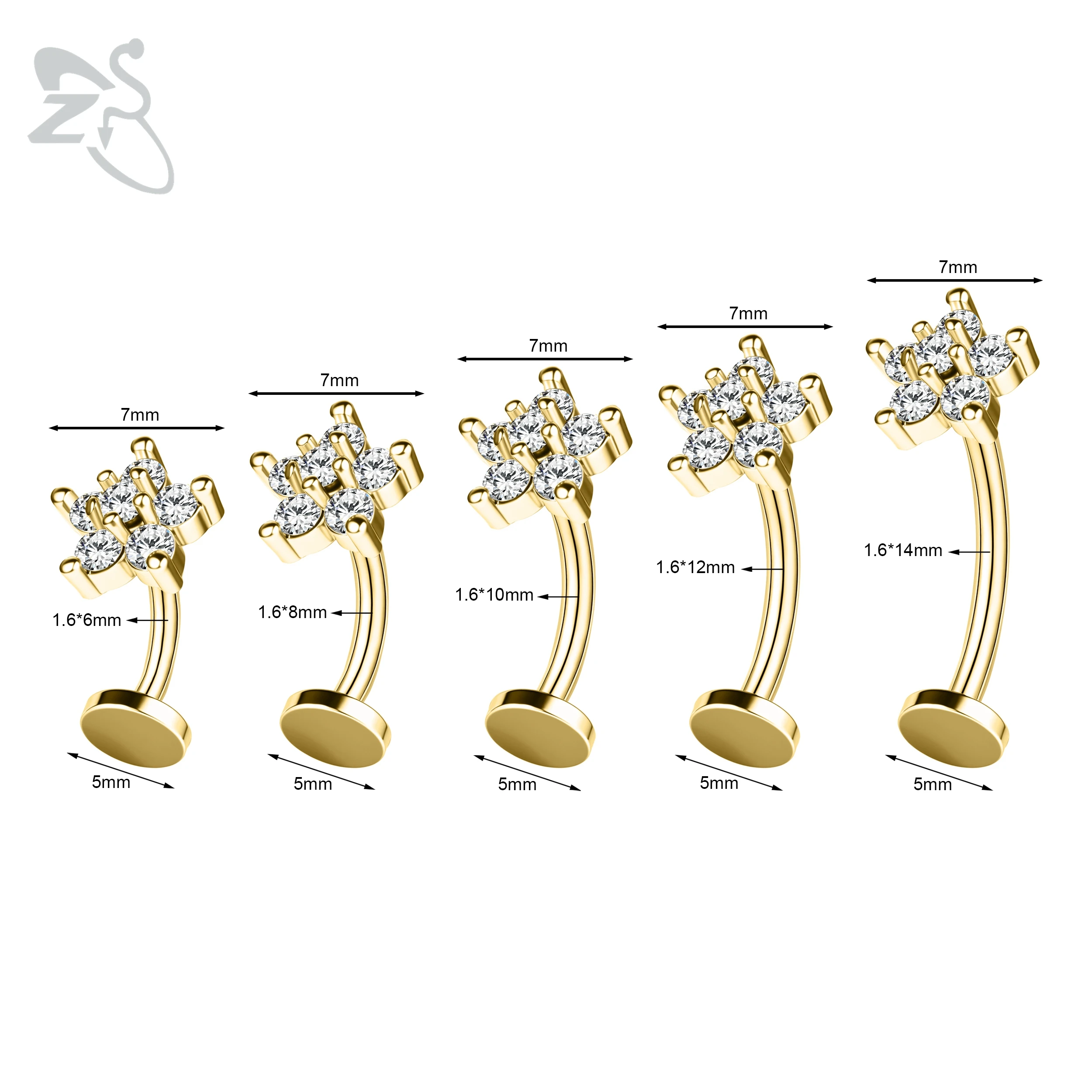 Internal Thread Stainless Steel Belly Button Ring