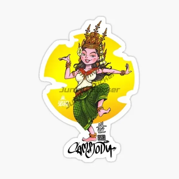 علم كمبوديا ملصق إبداعي لتزيين الثلاجة جدار نافذة السيارة شاحنة فان التخييم الوفير دراجة نارية صائق