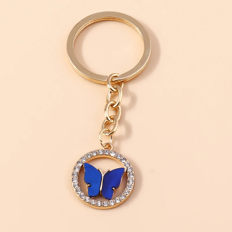 Schöne Emaille Schmetterling Schlüssel bund Charms Tier Schlüssel ring Anhänger für Frauen Mädchen Handtasche Zubehör DIY Schmuck Geschenke – Detail 6