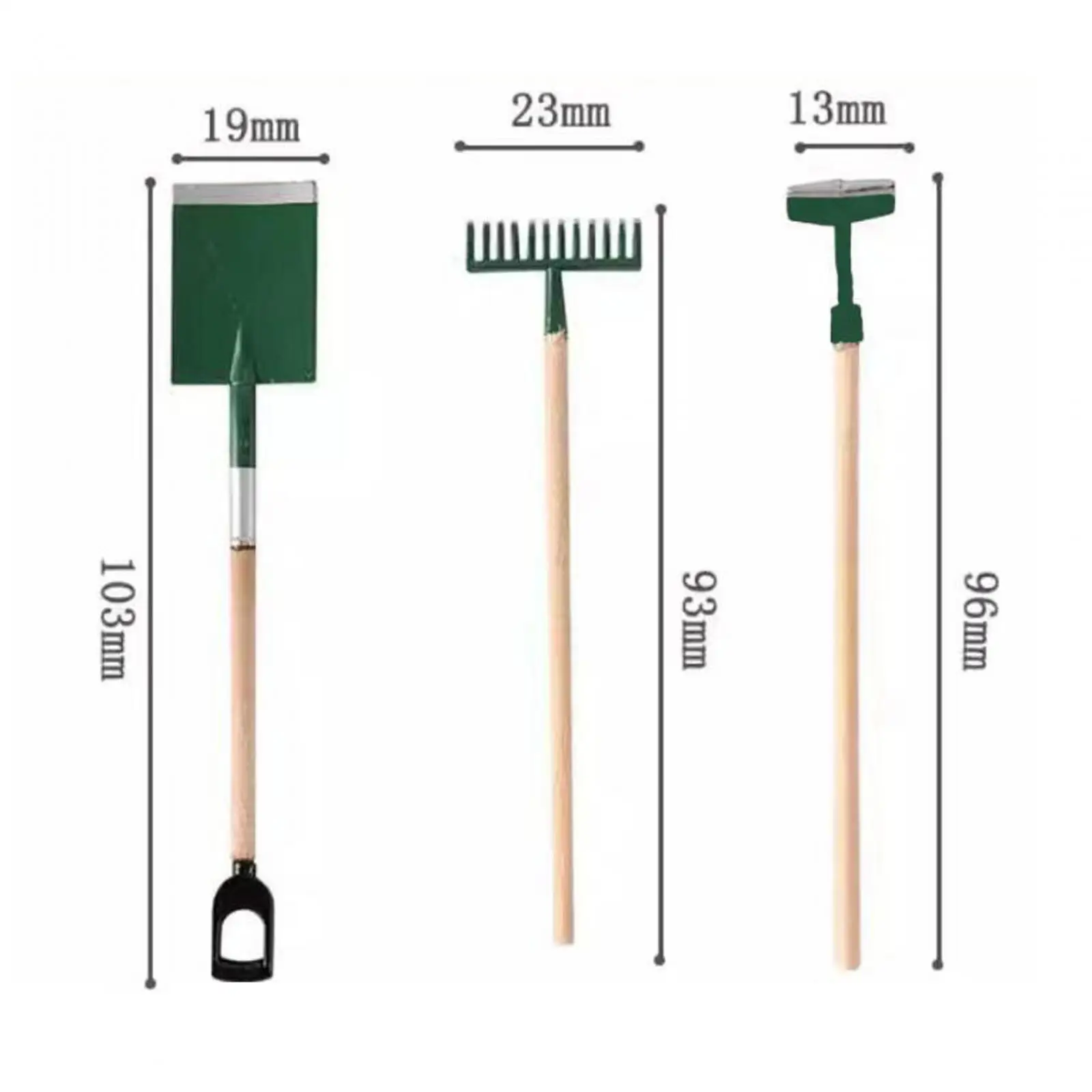 Outils de jardinage pour maison de poupée 1/12, 3 pièces, accessoires de jardin miniatures pour maison de poupée