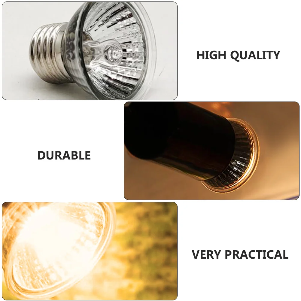 

3pcs Reptile Basking Lamp Bulb Full- Uv Heat Light For Turtle Tortoise Calcium Absorption Waterproof Pet Heating Lamp
