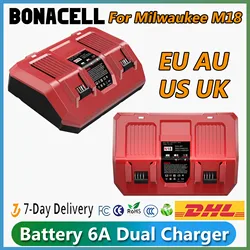 For Milwaukee M18 Battery Dual 6A Charger 18V For Milwaukee M18B5 XC Li-ion battery 48-11-1815 48-11-1850 2604-22 2604-20