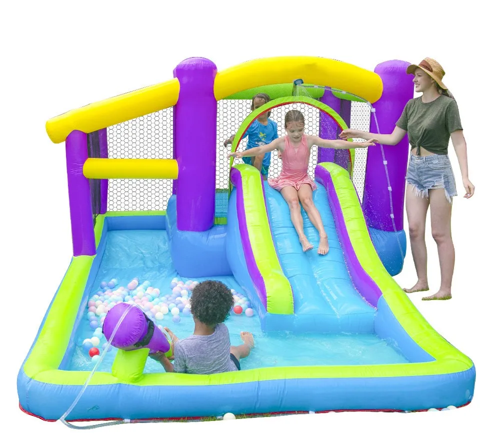 Inflatable Castle Outdoor Small Kid Sprinkler Castle Pool Home Outdoor Small Home Castle