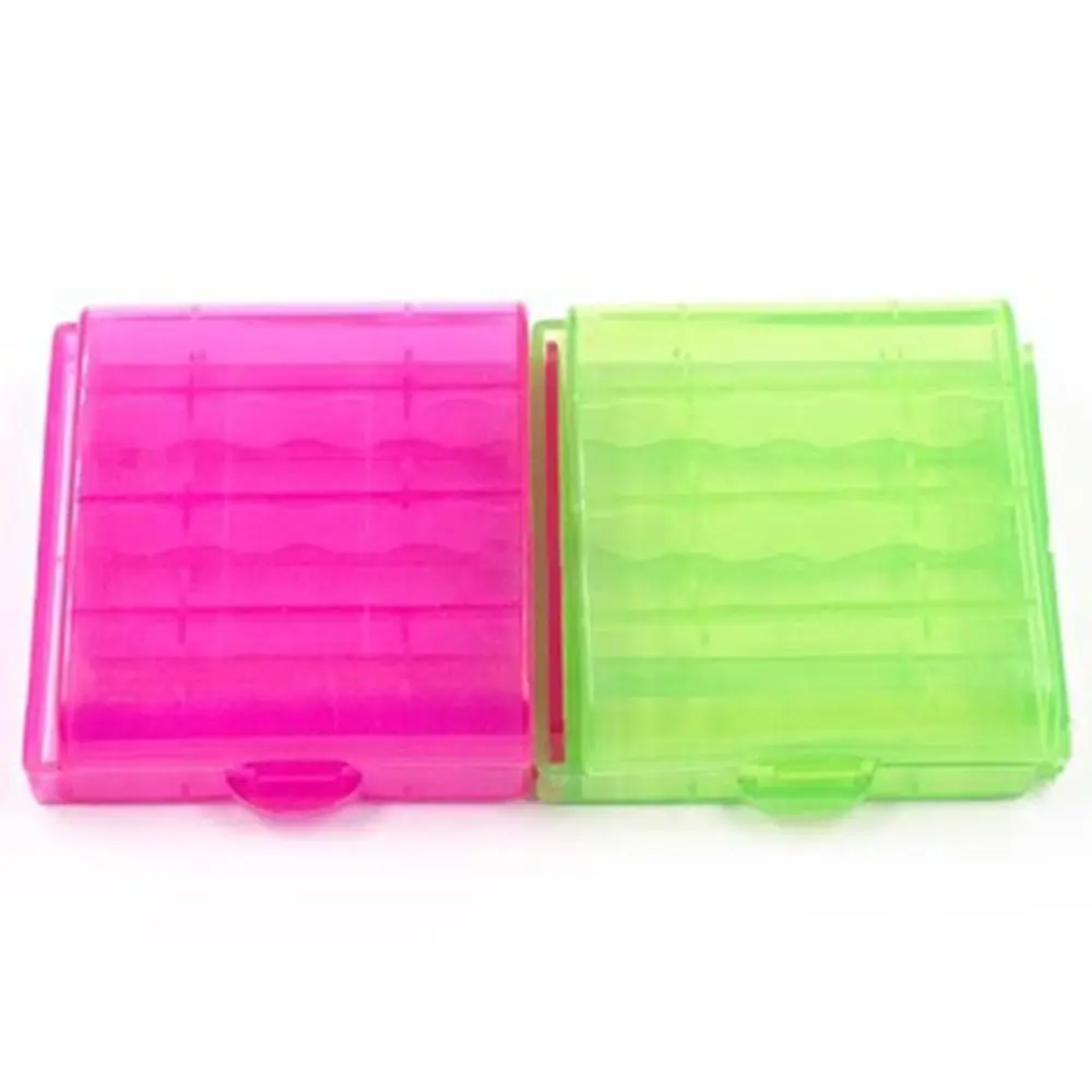 1/5 sztuk baterii Coloful etui na uchwyt 4 AA AAA plastikowy pojemnik do przevhowywania twardy pokrywa skrzynki do 14500 10440 baterii