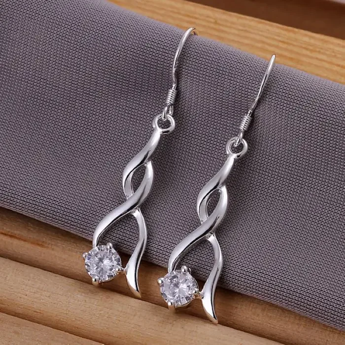 

Charm Engagement Jewelry Noble Charm Beautiful Fashion Silver Color Earring Cute Jewelry Free Shipping