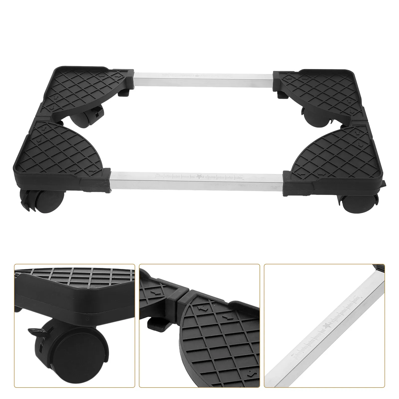 Computer Tower Stand Movable CPU Holder Black Stable Structure Smooth Edges Rolling Pc Cart for Desktop Tower Under Desk Floor