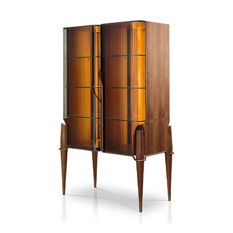 Italian light luxury glass door wine cabinet display cabinet modern living room wall decorative cabinet