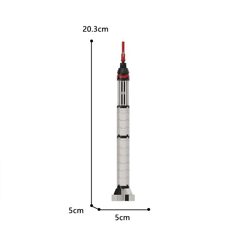 Mini Mercury-RedStone Rocket 1:110 scale Launch Vehicle Building Blocks Space Science Explore Rocket Brick Model Toy Kid Gift