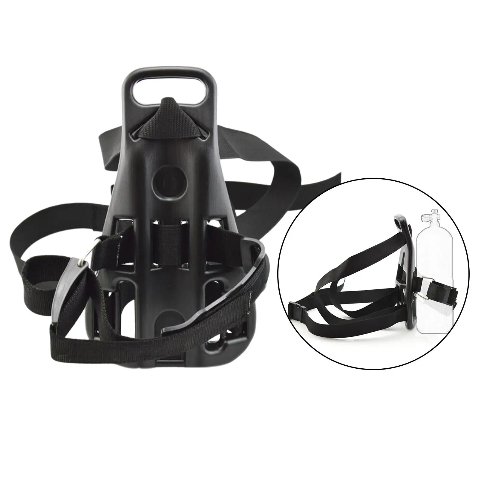 Portable Anti-Slip Scuba Diving Single Oxygen Tank Backpack Bracket Holder,