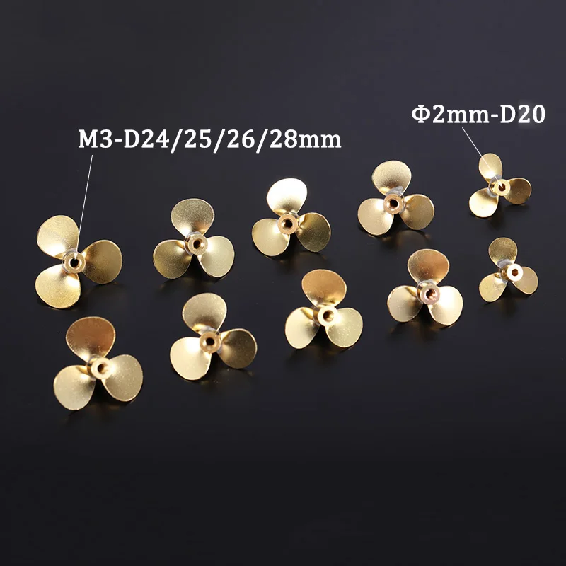 1 قطعة النحاس 3-شفرات المروحة Φ2mm/M3/M4 دعامة صغيرة ل 2 مللي متر/3 مللي متر/4 مللي متر رمح RC قارب الغواصة مقياس البحرية قارب
