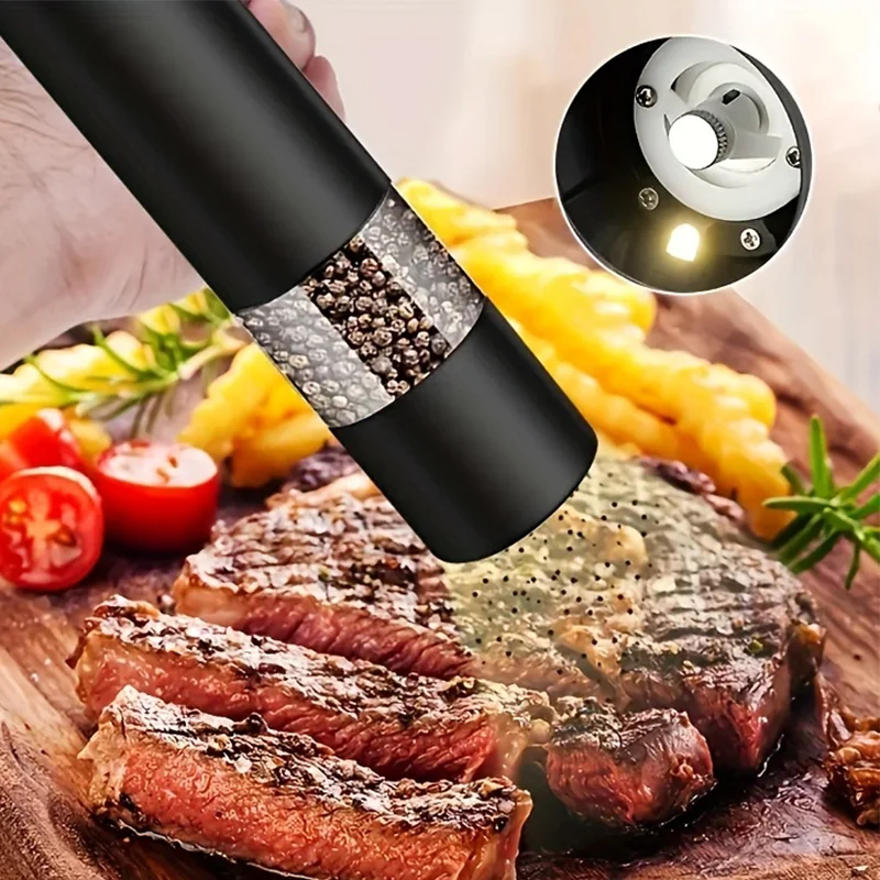 Automatic Electric Pepper Grinder And Salt Mill-Adjustable Spice Crusher Forkitchen Gadgets And Supplies-Reusable