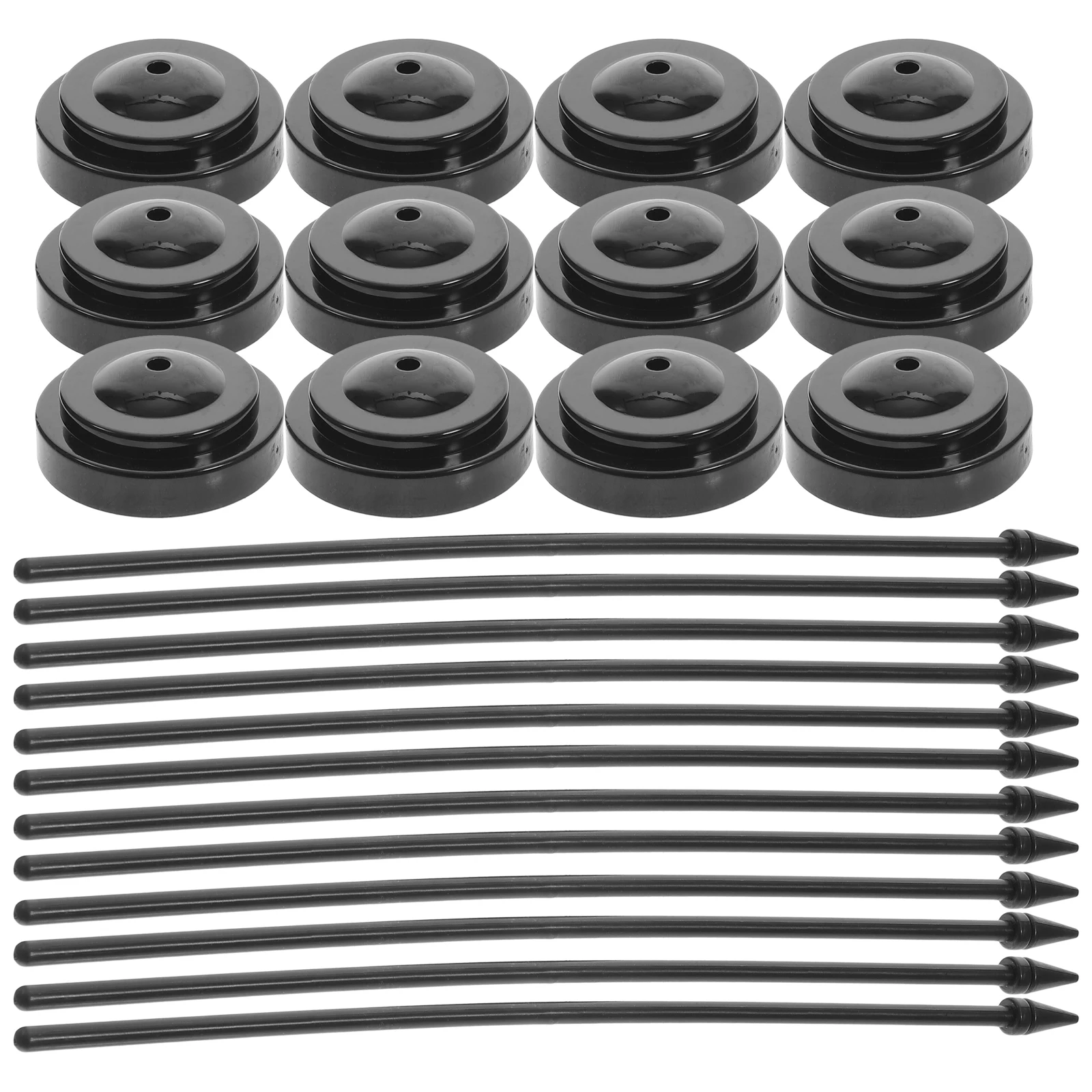 

12pcs Flag Frame Stand 6 3x27cm Black Vehicle Flag Frames Flagpoles for Desk Meetings Plastic Stable Base Flagpole