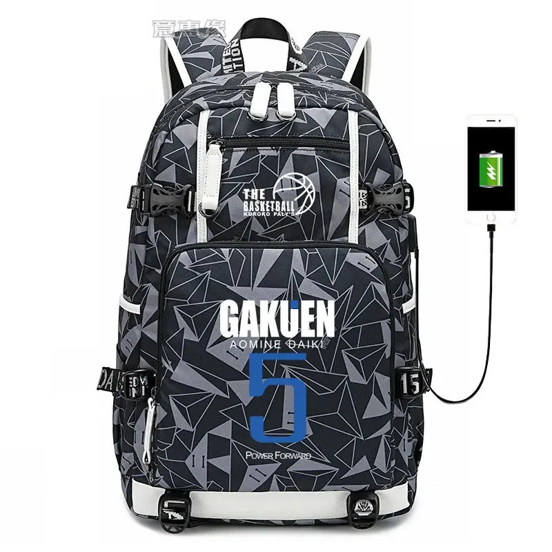 Новая модель школьной сумки Kuroko SEIRIN, баскетбольная сумка, косплей сумки для ноутбука, дорожные сумки, USB рюкзак из оксфорда