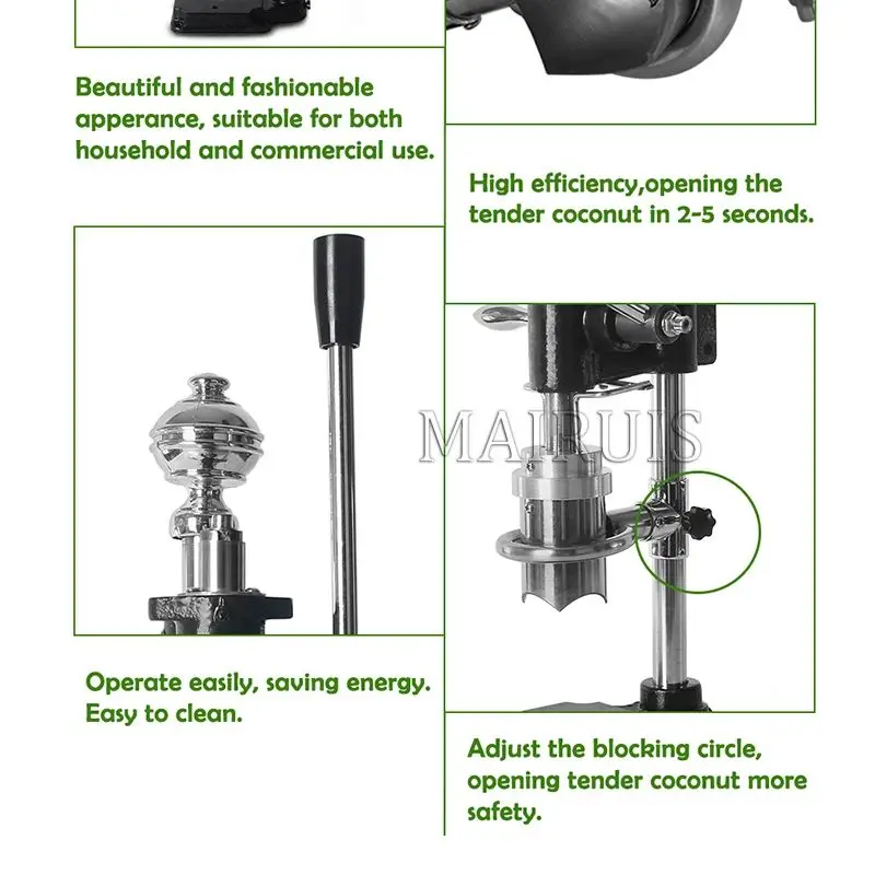 Manual Coconut Opening Tool Green Coconut Driller Coconut Punching Machine Hairy Coconut Puncher Coconut Opener Drilling Tool