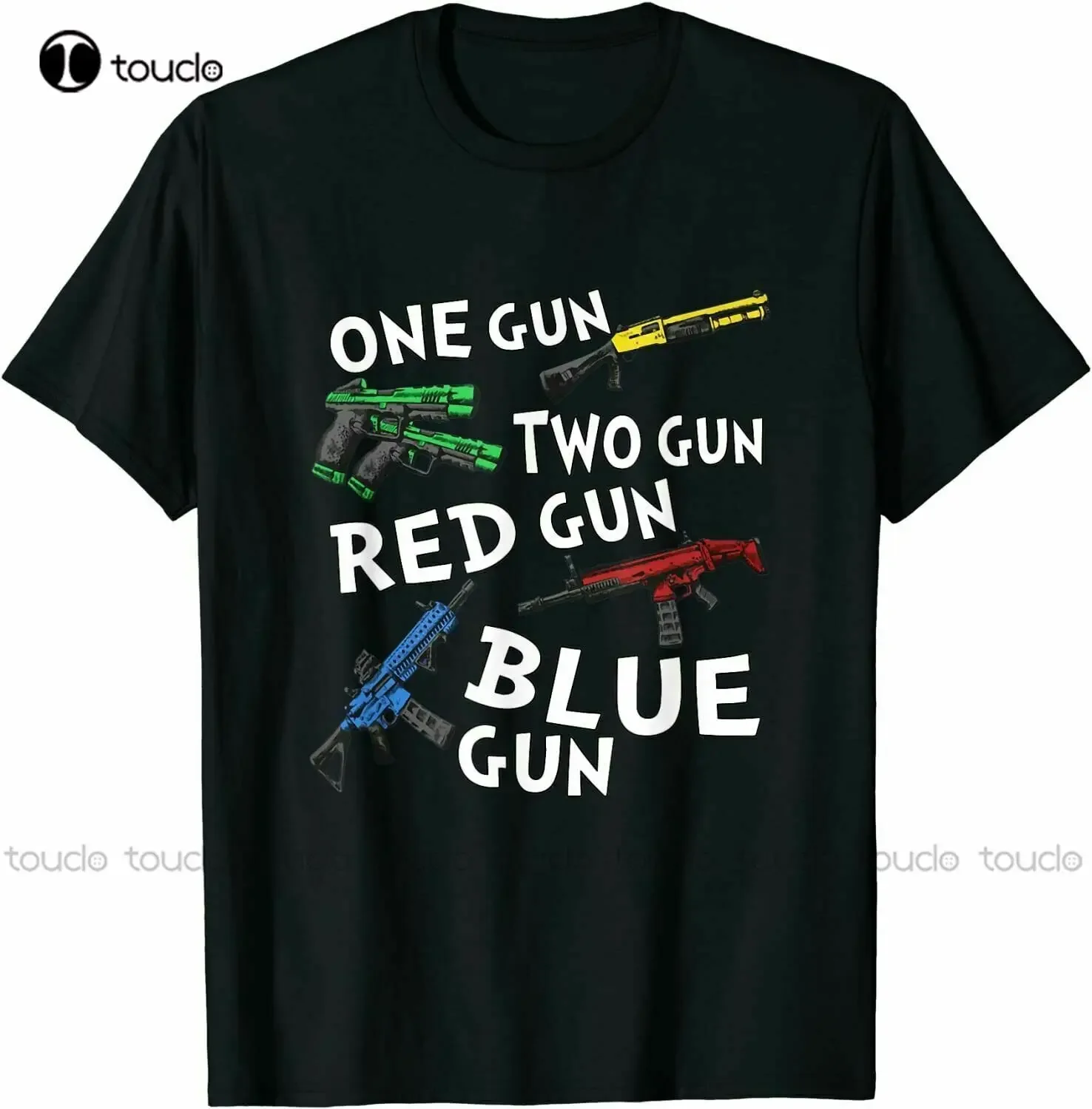 New One Gun Two Gun Red Blue  Unisex T-Shirt 100% Cotton Size S 4Xl Boys' Tops, Tees & Shirts Unisex Fashion Funny Tshirt