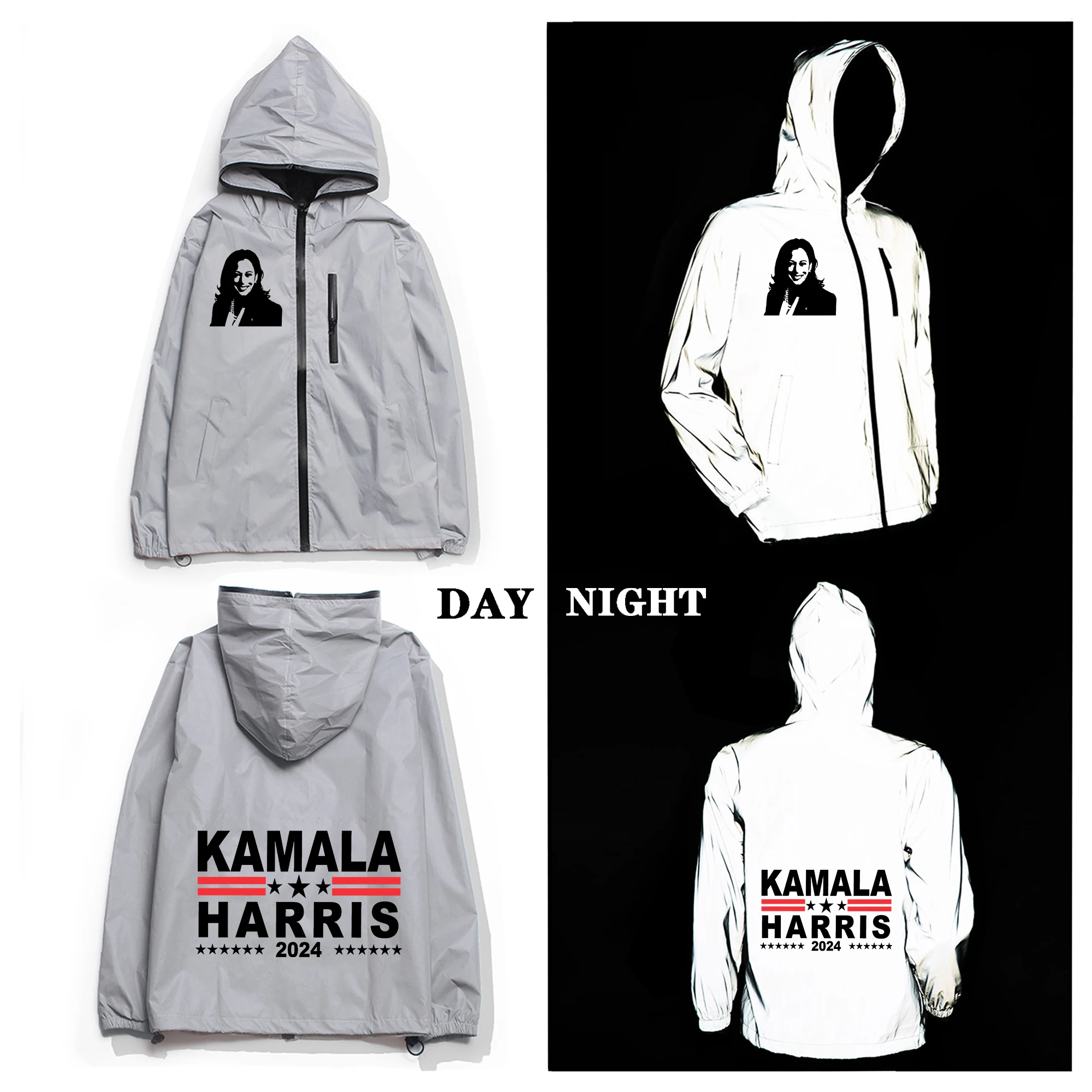 

Kamala Devi Harris 2024 I'm Speaking Reflective Jacket Mens Womens Coat Hooded Windbreaker Pocket Jackets Hiking Custom Hoodie