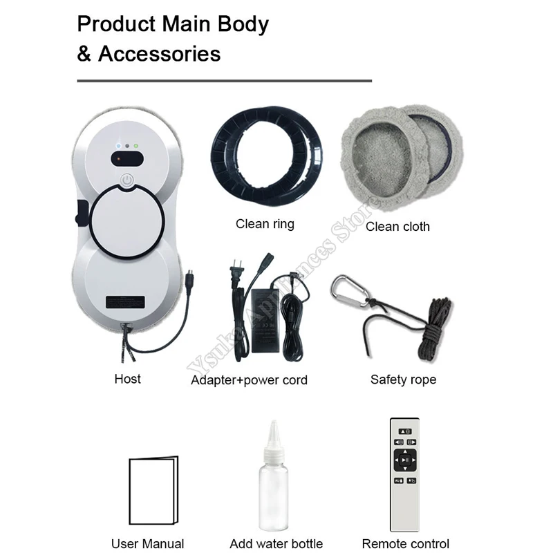 Window Cleaner Electric Small Outdoor Wet And Dry Ultra-thin Double-sided Water Spraying Intelligent Window Cleaning Robot