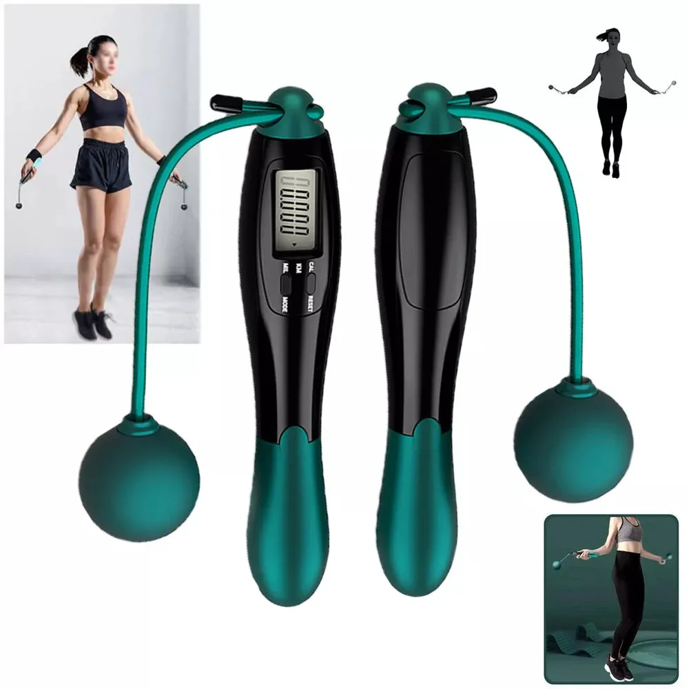 Counting Jump Rope ball Steel PVC Skipping Rope Exercise Adjustable Cordless jump rope Fitness gym Training Home Sport Equipment