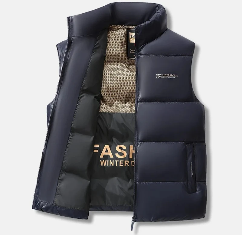 

Men's New Autumn Winter High Quality Stand Collar Vest Luxury Fashion Leisure Trend Comfortable Keep Warm Tops Clothing