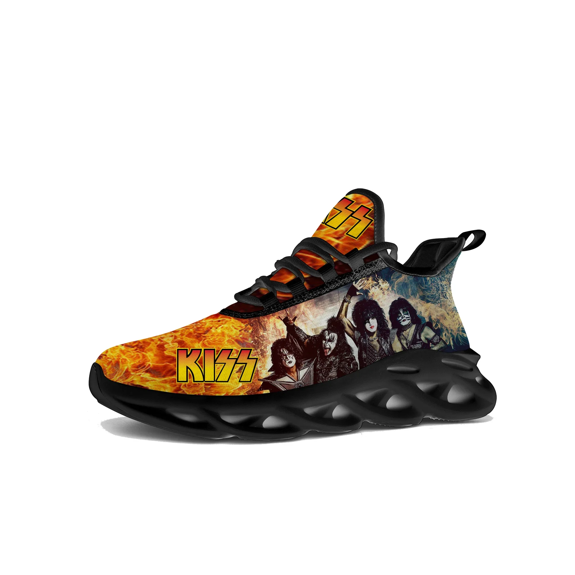 Kiss Rock Band-Zapatillas planas de Metal pesado para hombre y mujer, zapatos deportivos para correr de alta calidad, zapatillas casuales personalizadas