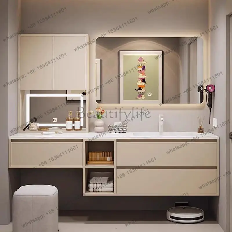 Storage Light Luxury Bathroom Cabinet Display Mirror Organizer Cupboard Perfume Vanity
