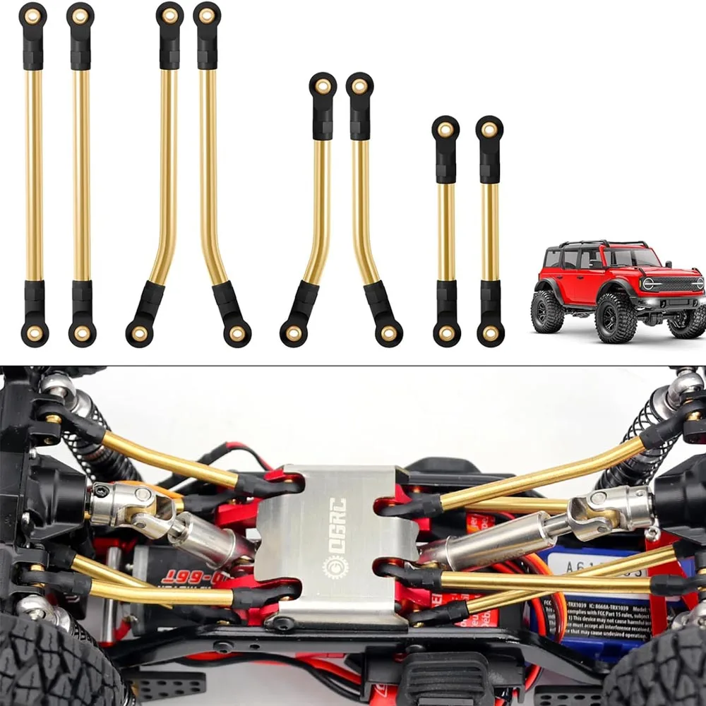 ชุดตัวเชื่อมตัวถังทองเหลือง8ชิ้นสำหรับอัพเกรด TRX4M รถบังคับวิทยุ1/18อุปกรณ์เสริมรถยนต์ตีนตะขาบบังคับวิทยุ