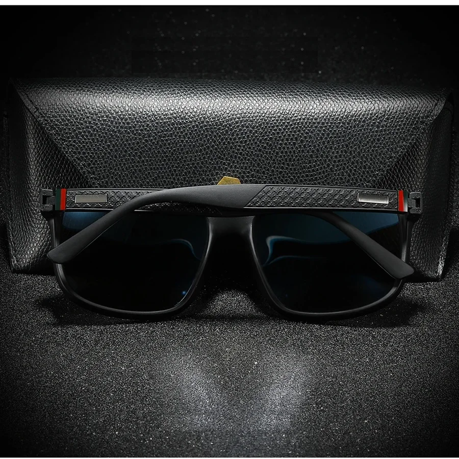 Modische Vintage Quadratische Sonnenbrille für Männer und Frauen Luxusmarken-Designer Herren-Sonnenbrille zum Fahren und Angeln UV400 Schutz Eyewear – Detail 3