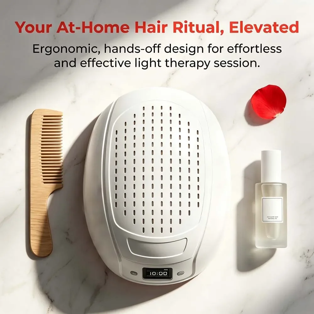 Toponechoice 650nm LLLT Laser 100 Diodes Hair Growth Regrowth Cap Scalp Massager Device with Timer for Anti Hair Loss Home Use