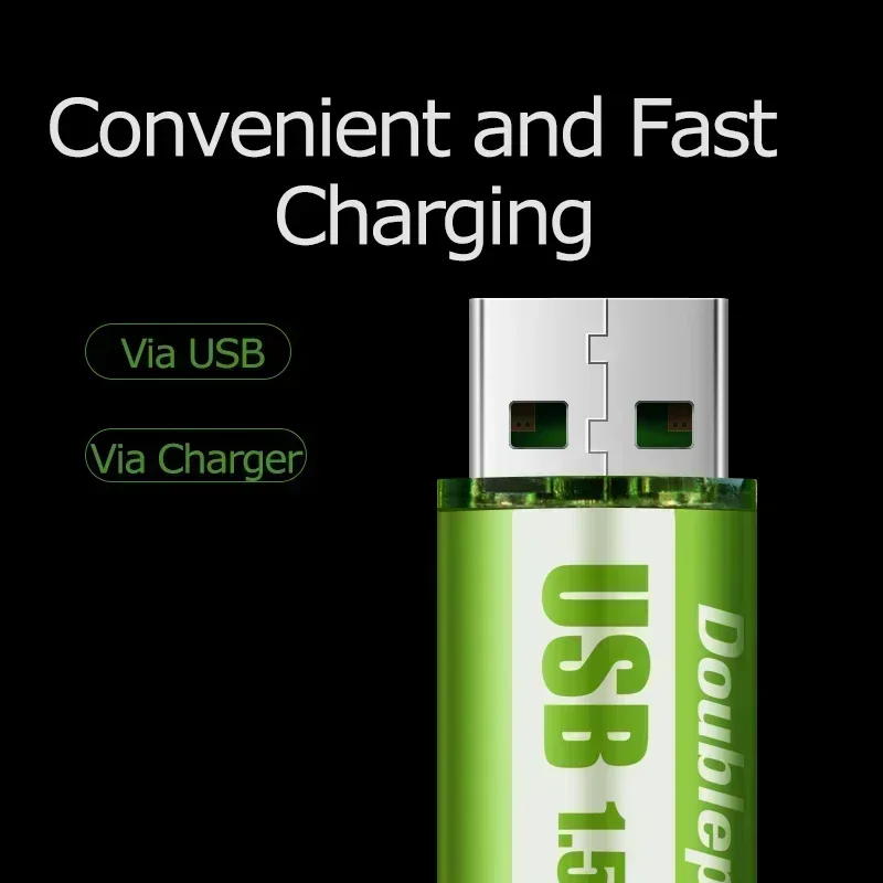 USB Rechargeable Li-ion Battery 1.5V AA Battery 1400mWh for Remote Control Mouse Small Fan Electric Toy Battery