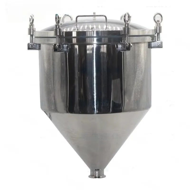 Large diameter hot sauce, low inflation pressure, filling 304 stainless steel conical pressure hopper